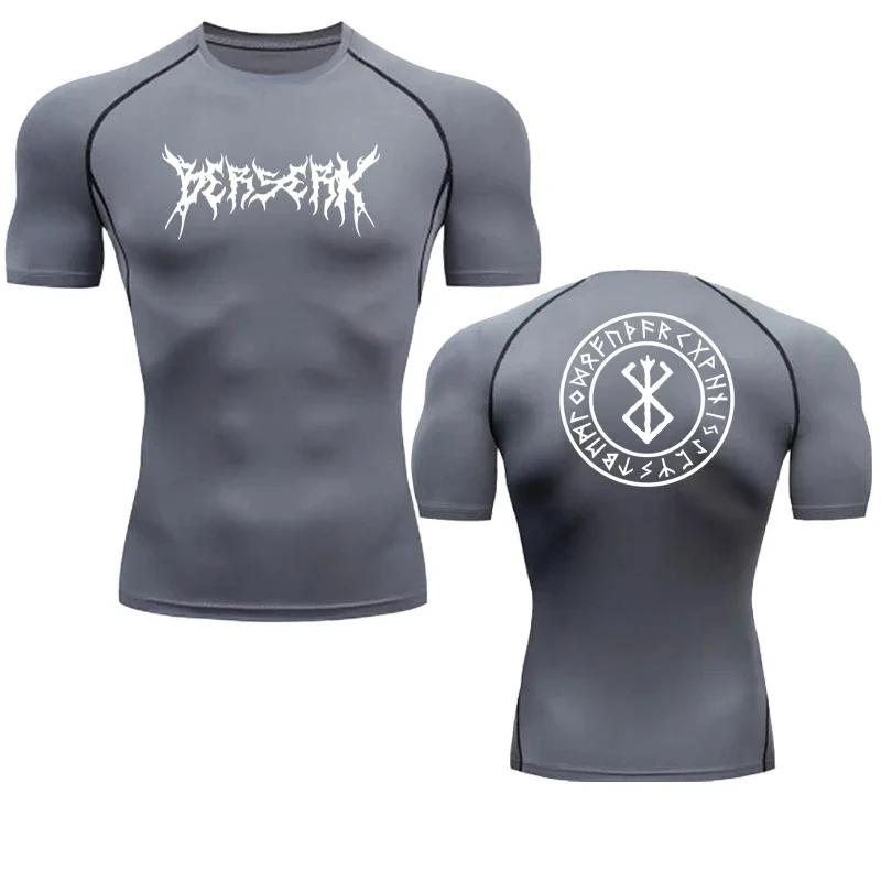 T-shirt de compression Berserk Anime pour homme, moulant, sport, séchage rapide, t-shirt de gym, fit
