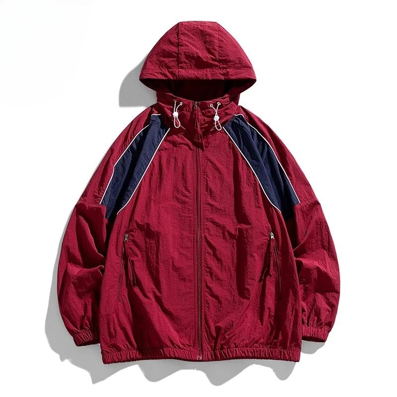 Veste coupe-vent imperméable Harajuku unisexe, veste à capuche de protection solaire d'été, vêtement