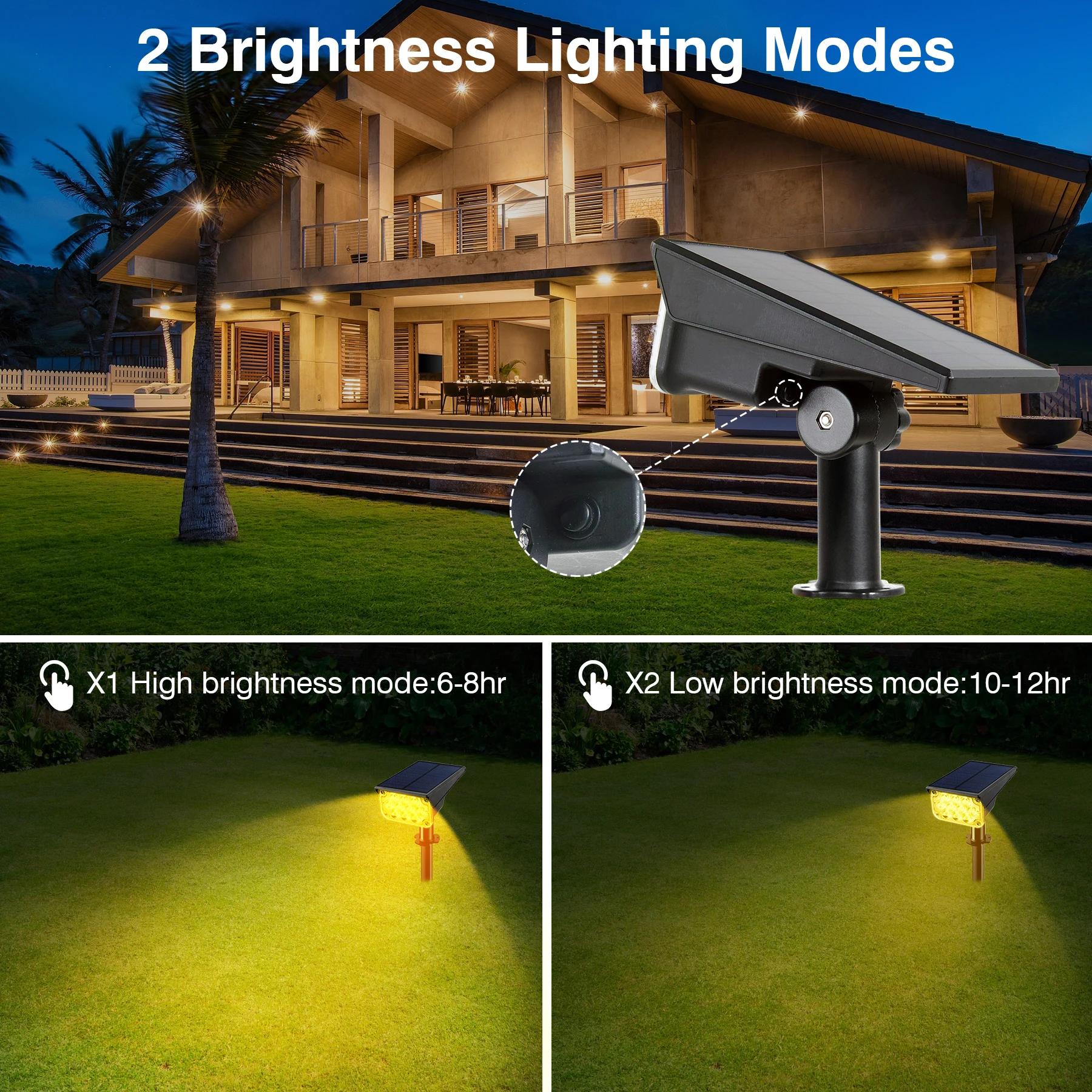 TSUN 1pc lumière solaire extérieure 3000K/6000k/RGB lumière de jardin solaire IP65 projecteur solair