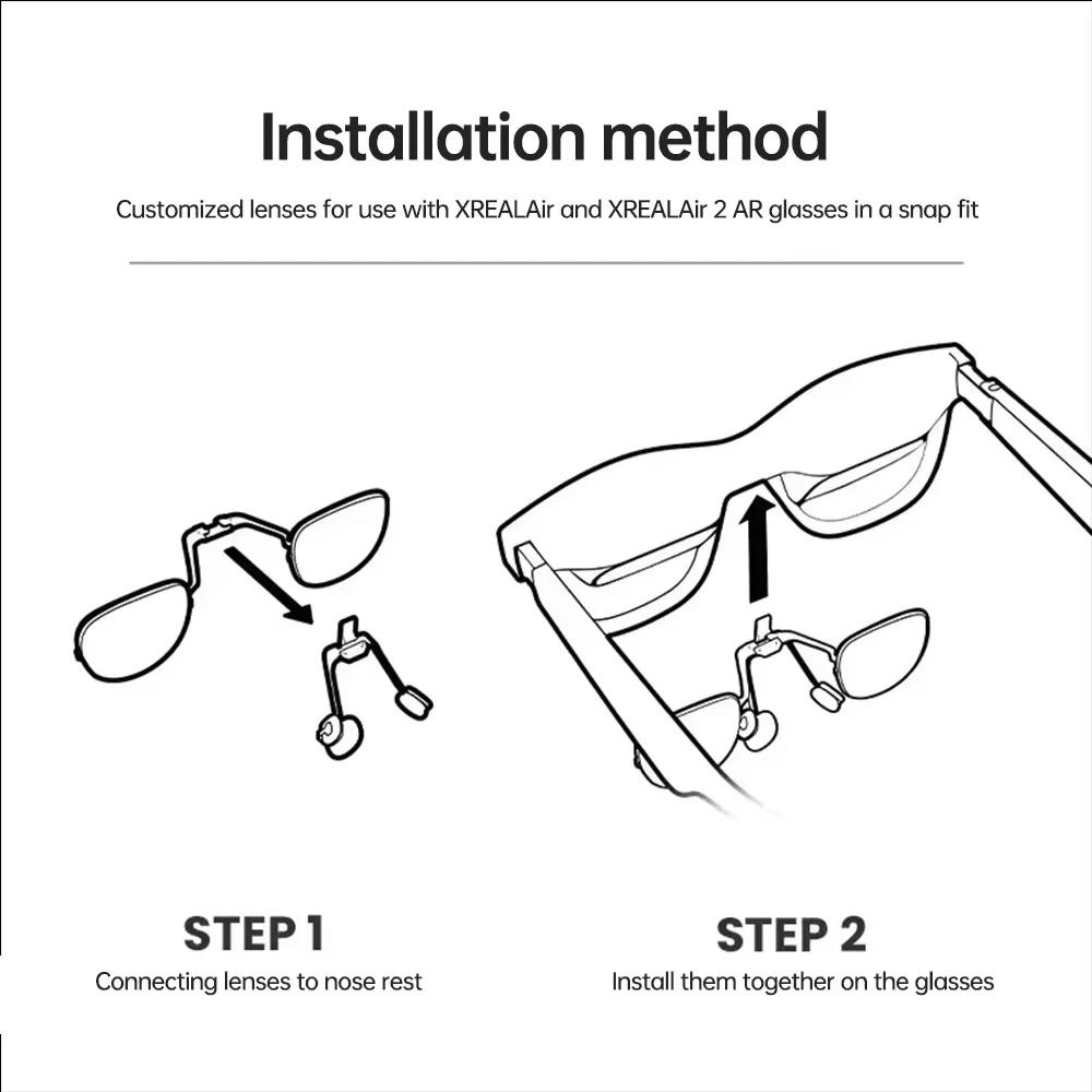 Xreal Air/Air 2/Pro/One lentille de myopie degrés personnalisés lunettes AR intelligentes résine asp