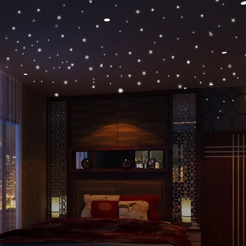 Autocollants muraux fluorescents, Point étoile lumineux 3D brillant 407 Gypsophila Bar fête, décorat