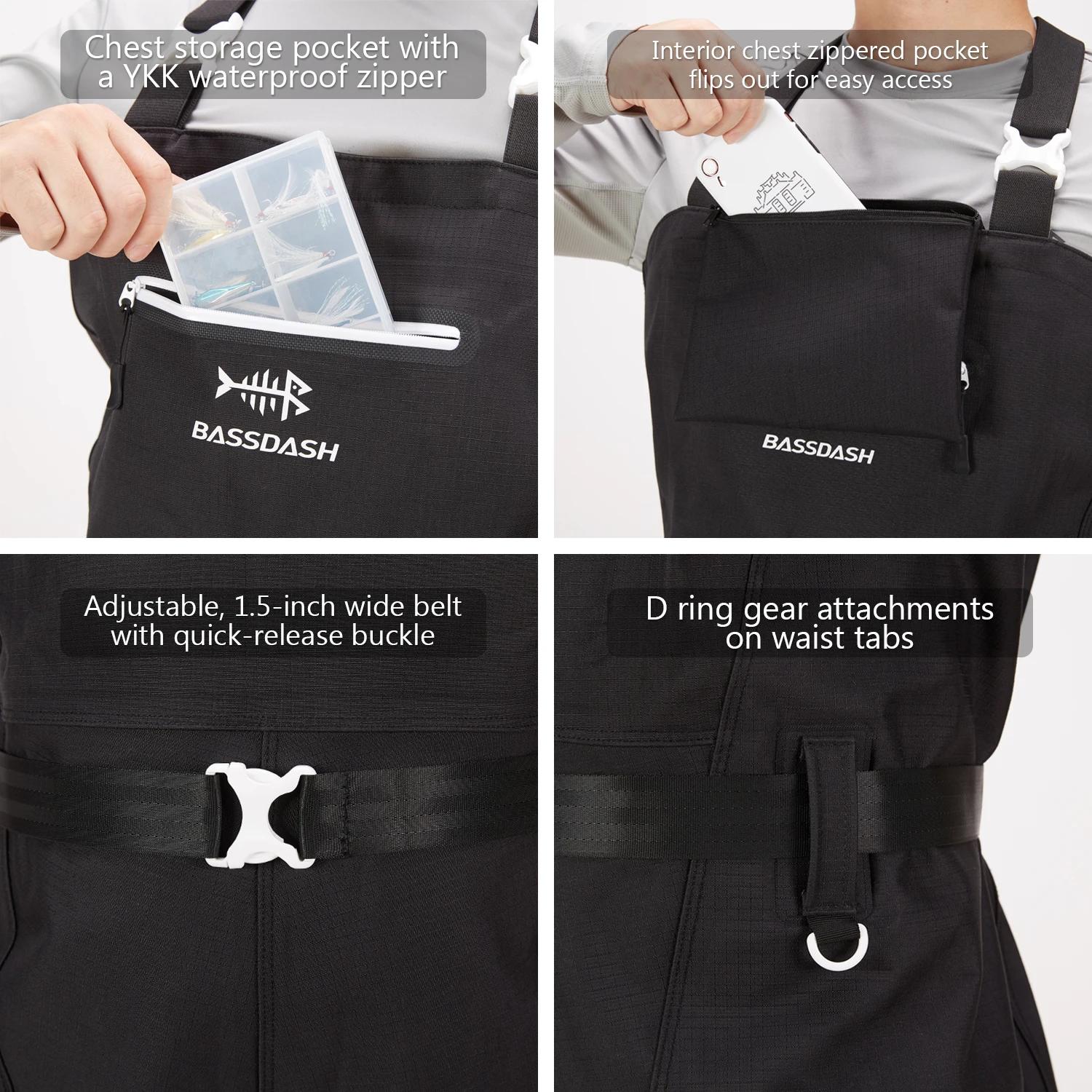Bassdash – cuissardes de poitrine Ultra haute résistance pour hommes, en Nylon, Plaid noir, PVC, pêc