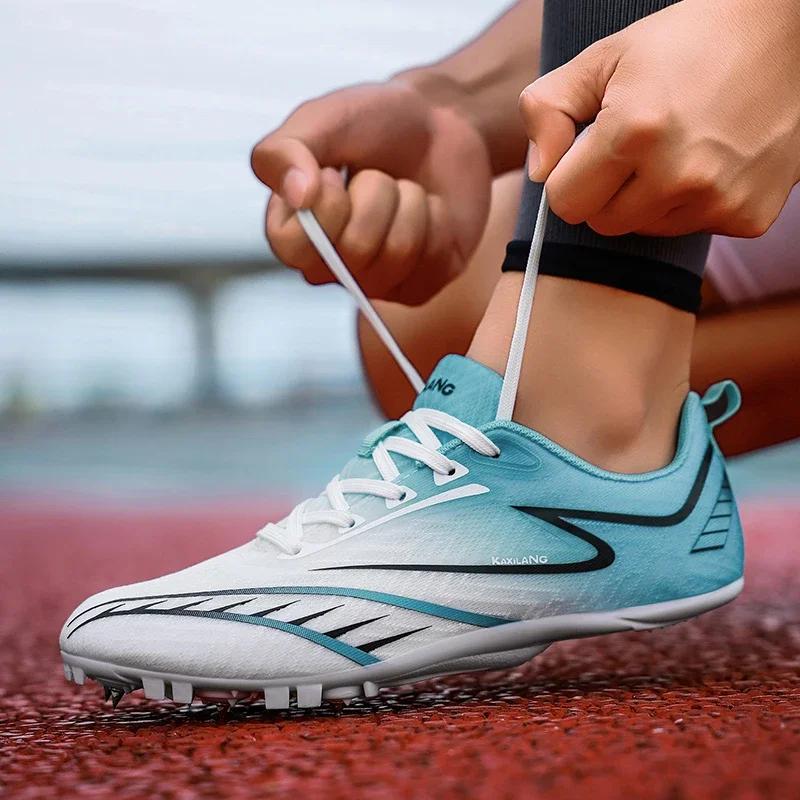 Chaussures de course professionnelles pour hommes, chaussures de Sprint, athlétiques, saut en Long,