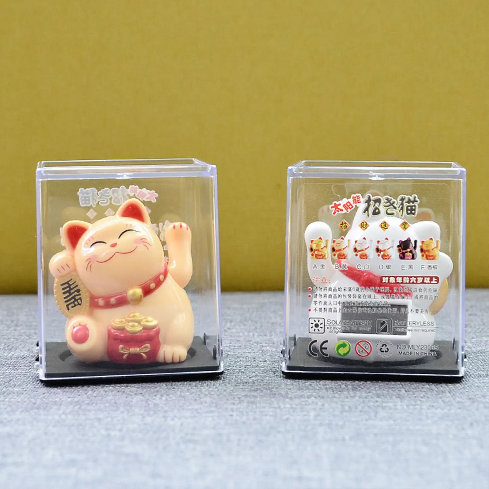 Maneki Neko – chat porte-bonheur à énergie solaire, chat porte-bonheur chinois, agitant la main, déc
