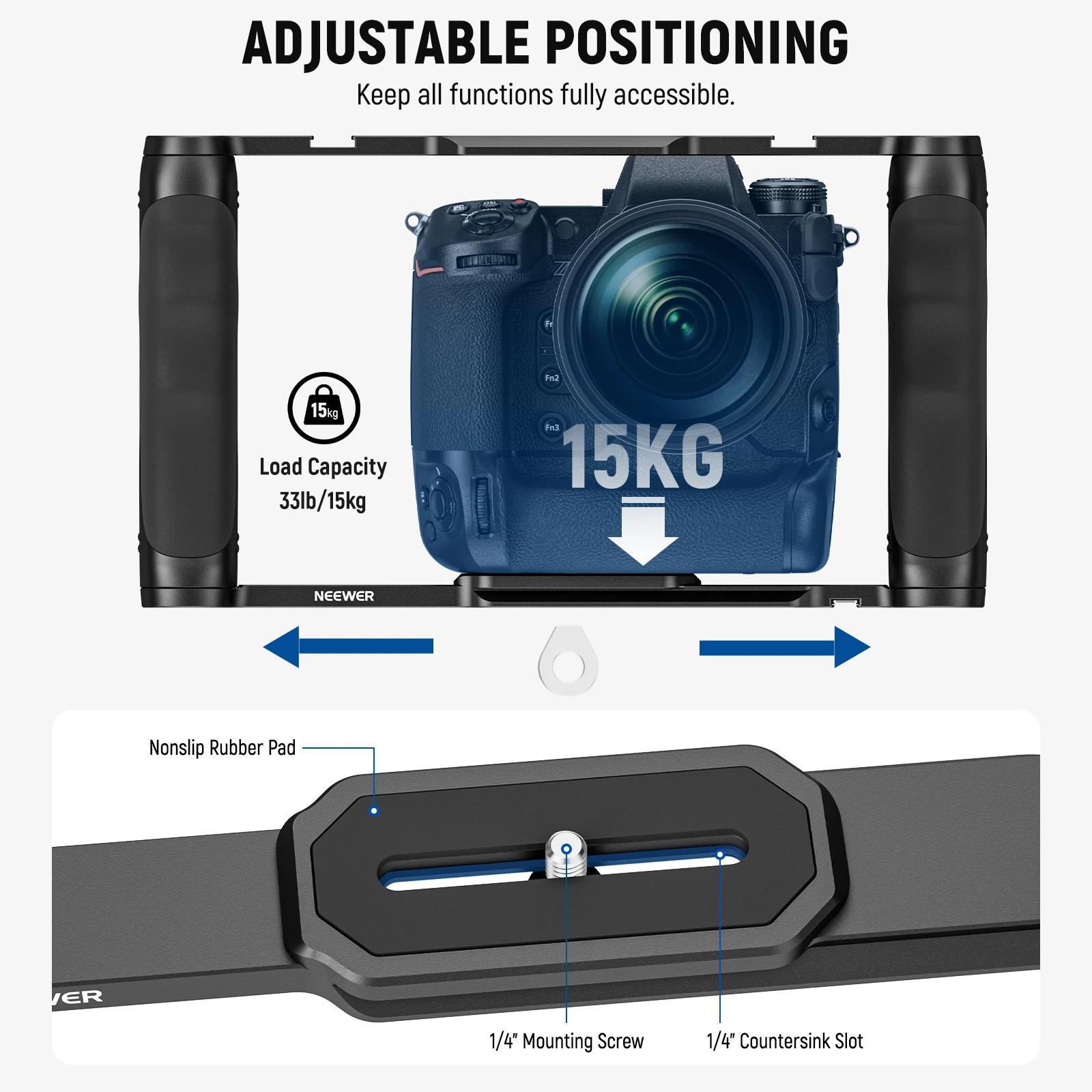 NEEpacks-Stabilisateur de caméra universel avec poignée supérieure, kit de localisation ARRI 3/8 ",