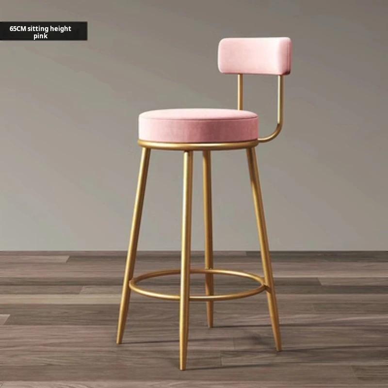 Chaises de bar nordiques tabourets hauts d'art en fer moderne dossier de cuisine tabourets de bar ca