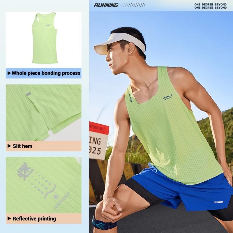 Gilet de sport pour hommes, flamme Air 361 degrés, Marathon d'été, course à pied, séchage rapide, Fi