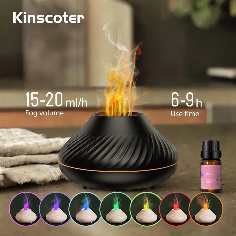KINSCOTER diffuseur d'arôme volcanique lampe à huile essentielle 130ml USB humidificateur d'air Port