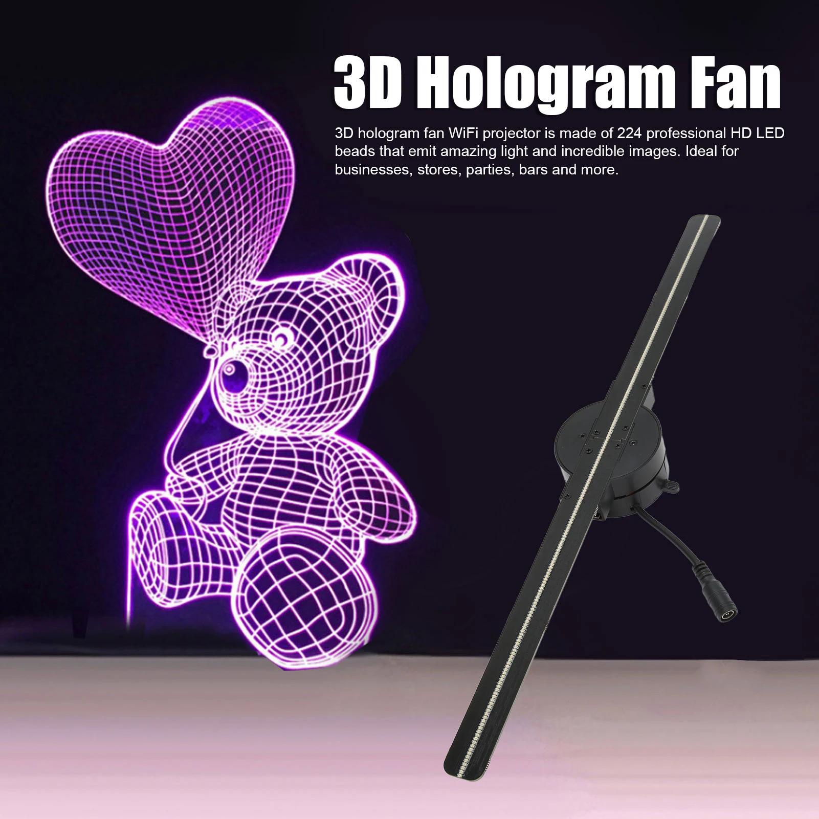 Ventilateur d'hologramme 3D, 16,5 ", 2000x224, WiFi, budgétaire 3D avec 224 perles lumineuses LED, a