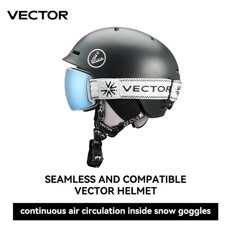 VECTOR Ski – lunettes de neige pour homme et femme, Double couche, Anti-buée, idéales pour le Snowbo