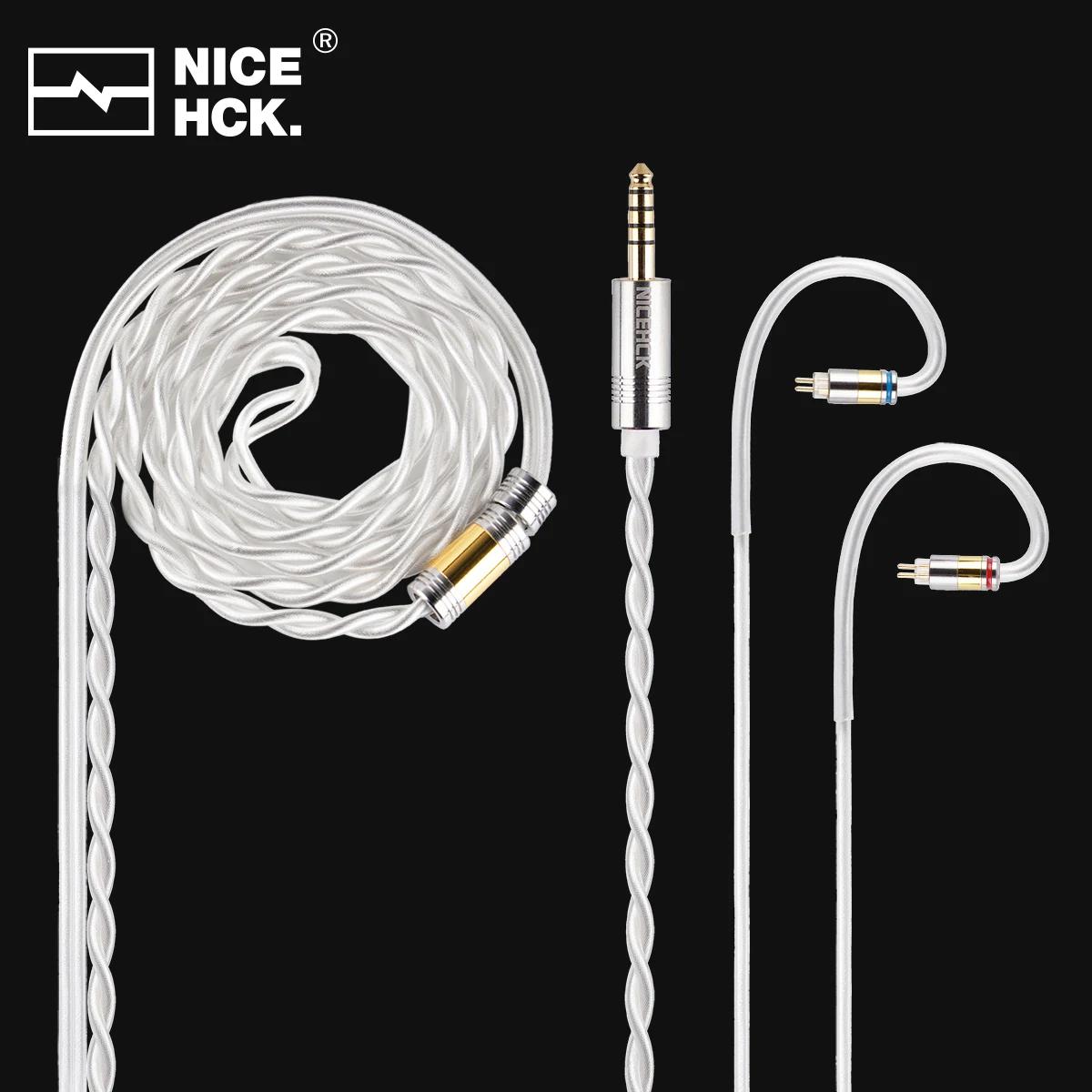 NICEHCK SnowCat câble HiFi 6N OCC + 6N fil d'écouteurs OCC plaqué argent 3.5/2.5/4.4 MMCX/2Pin/QDC p