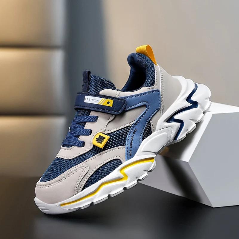 Baskets d'été en maille respirante pour garçons, chaussures de Tennis d'extérieur antidérapantes pou