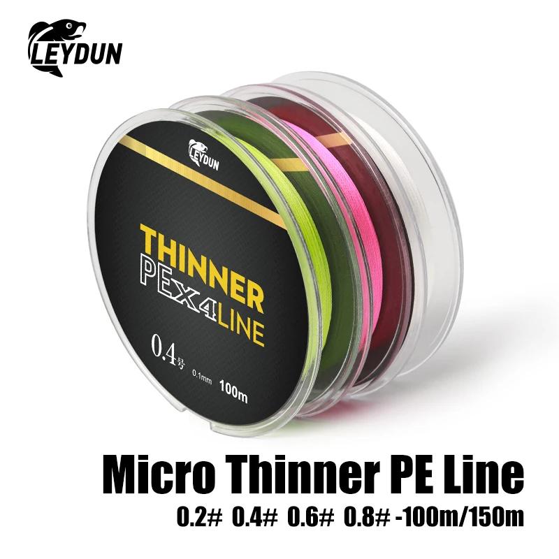 LEYDUN Micro mince lignes de pêche 100m 150m MT8 4 brins tressé PE japon Monofilament ligne de pêche