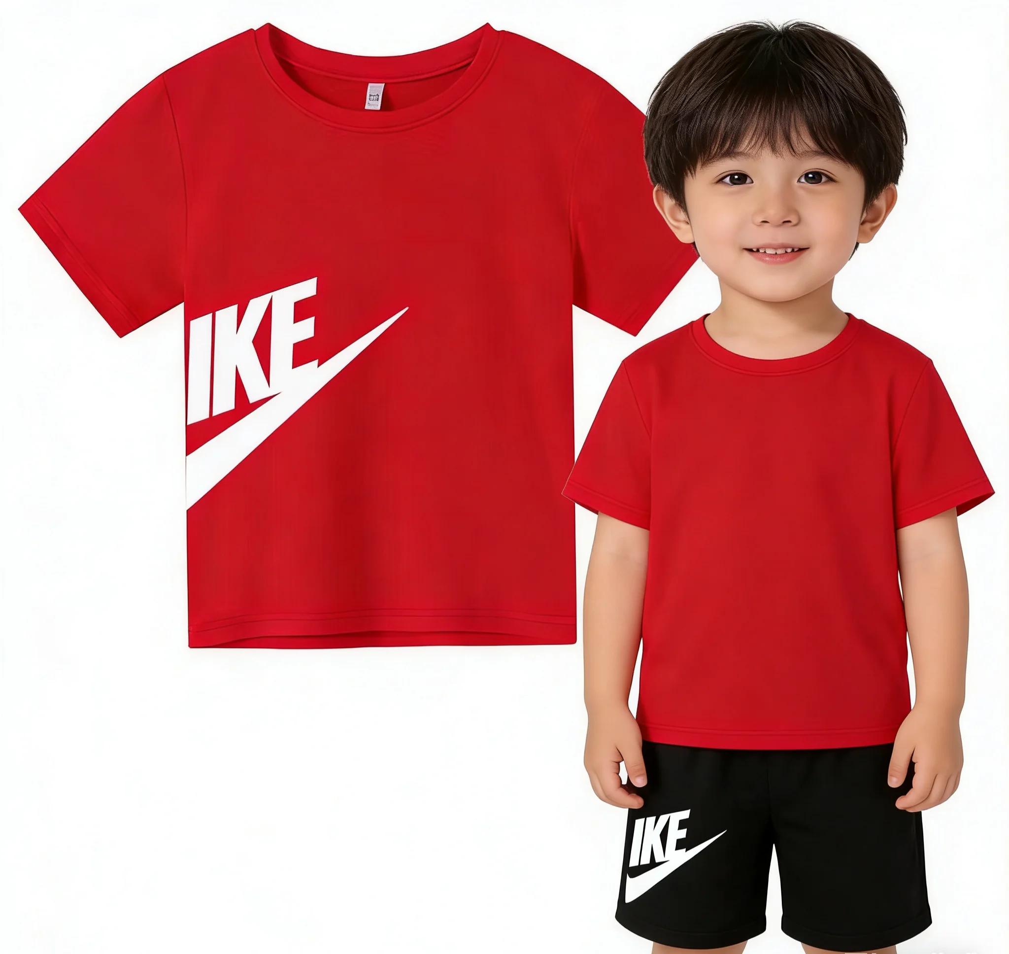 Ensemble T-shirt et short blancs pour enfants été 2026 - Nouveau design pour garçons et filles de 3