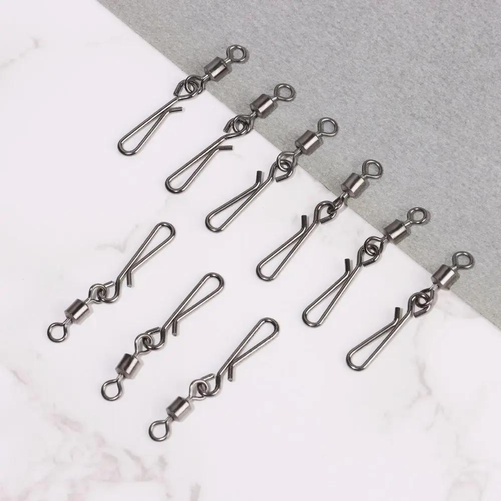 20 pièces/lot 2 # -10 # Connecteur émerillons de pêche, broche de verrouillage, pivotant à pressio