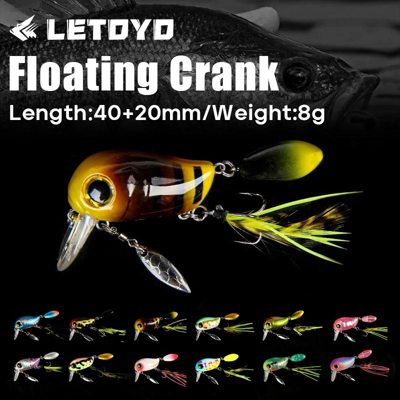 LETOYO 40mm 8g flottant manivelle Surface artificielle appât de pêche manivelle Wobbler peu profond