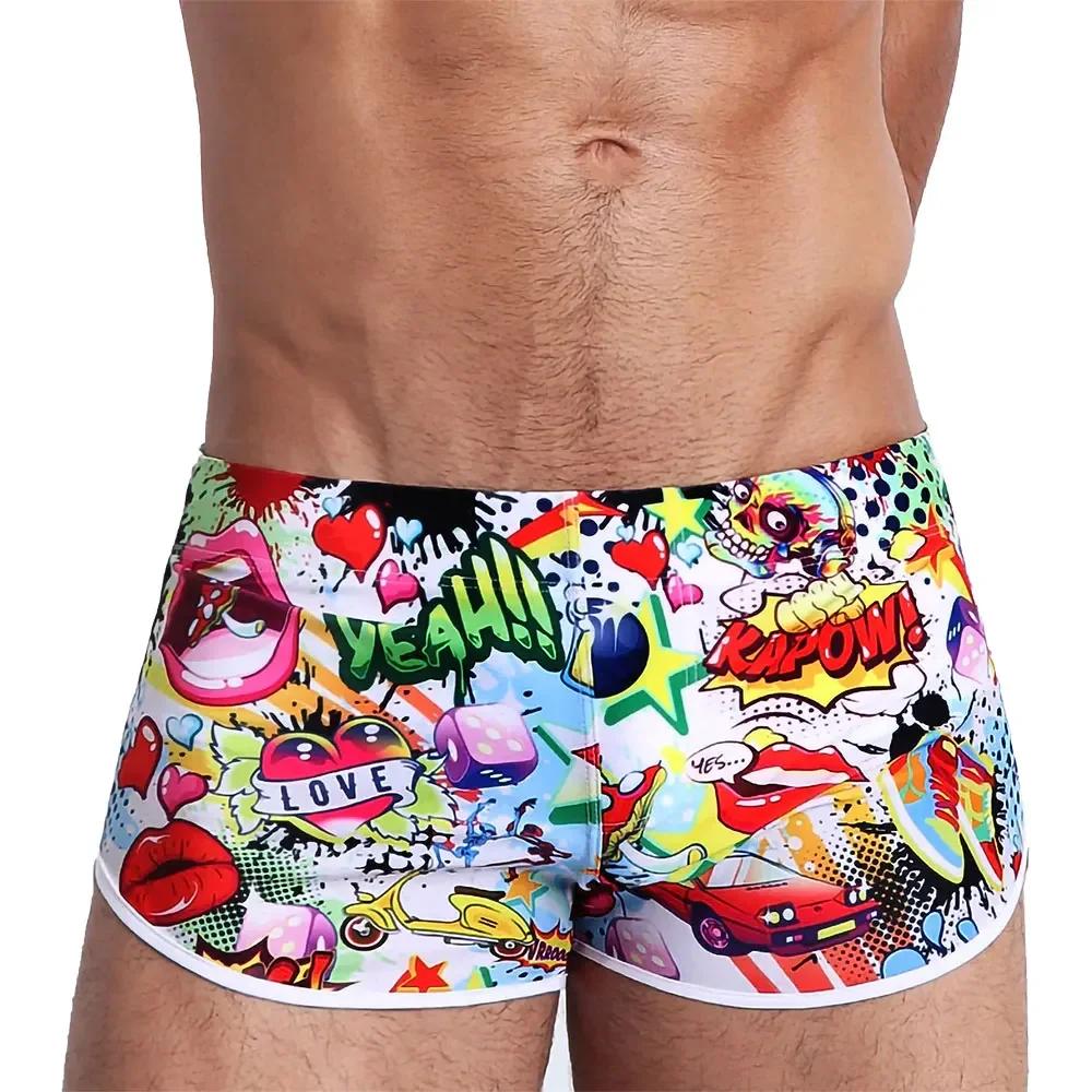 Maillots de bain pour hommes, short de bain à la mode, dessin animé, séchage rapide, maillot de bain