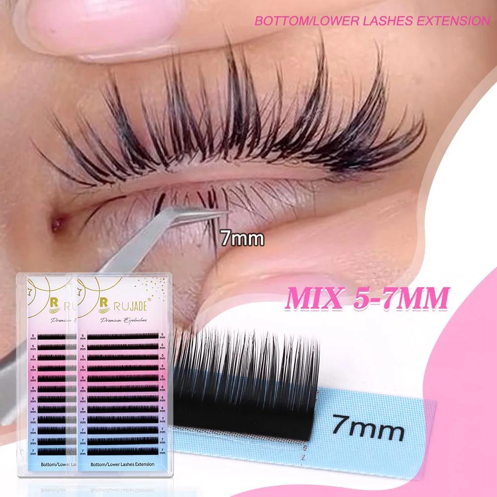 RUJADE cils inférieurs 5mm 6mm 7mm 8mm tailles courtes sous les cils cils inférieurs Extension de fa