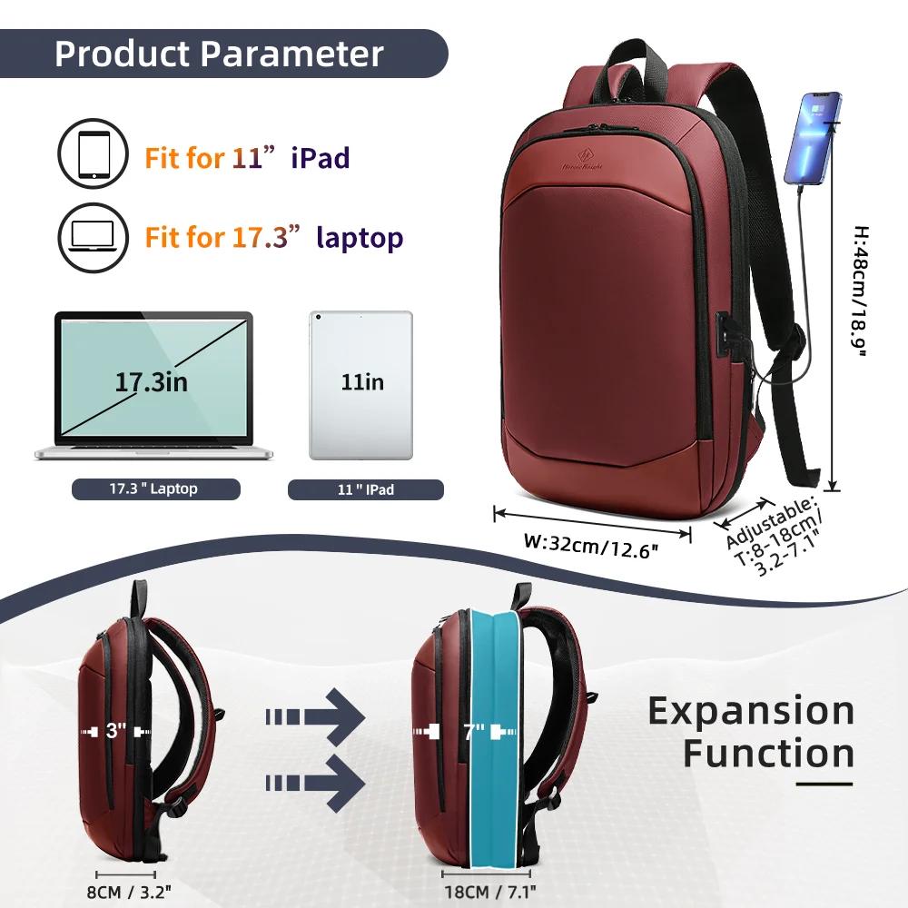 Sac à dos extensible pour ordinateur portable HK, sac à dos de voyage fin et tendance pour homme, im