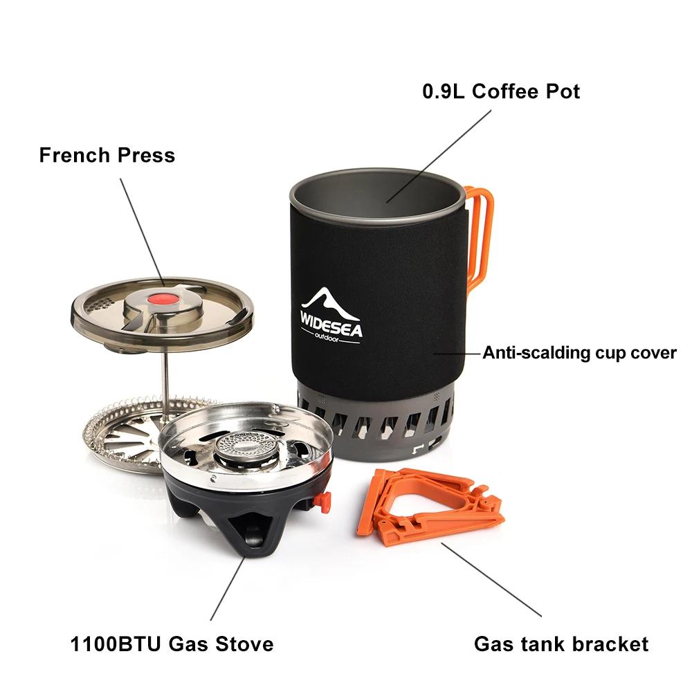 Widesea système de cuisine de Camping avec échange de chaleur cuisinière à gaz d'extérieur brûleur à