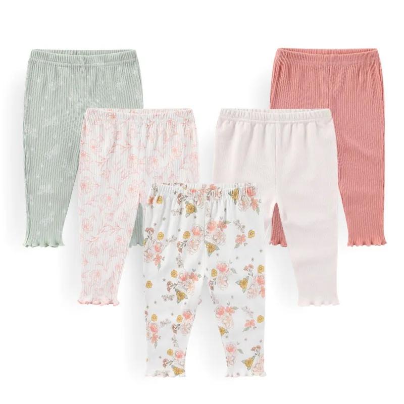 Kiddiezoom – pantalons en coton doux pour bébés garçons et filles, 5 pièces/lot, à la mode, mignons,