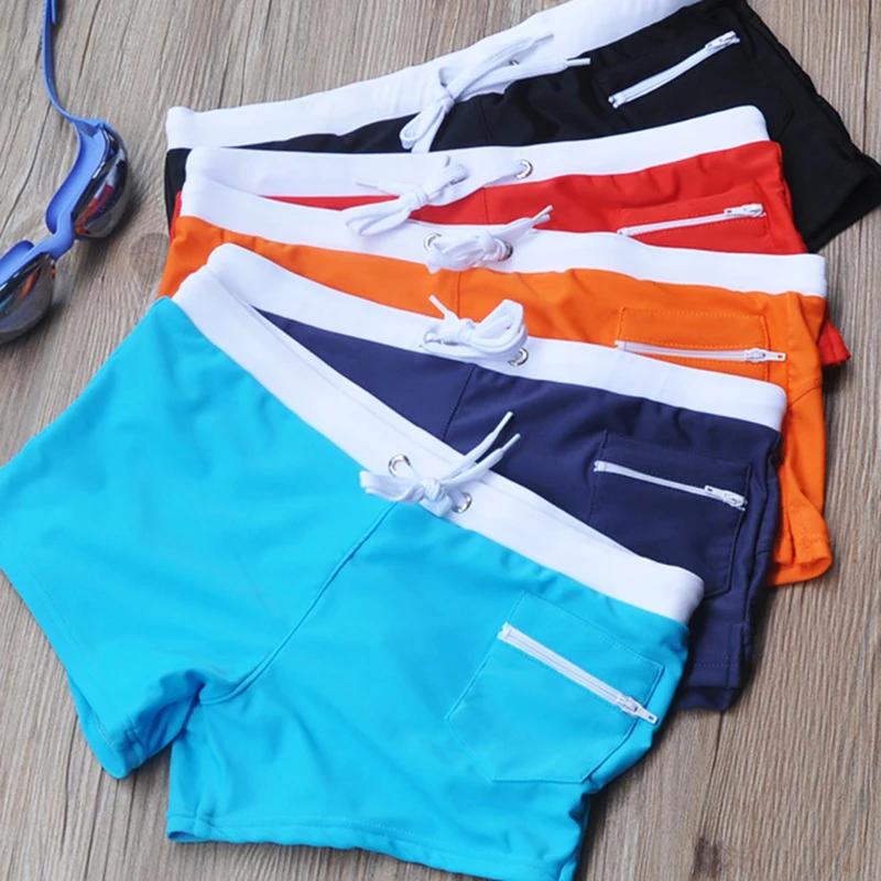 Maillot de bain pour hommes avec poche zippée, short de bain d'été avec doublure, séchage rapide, re