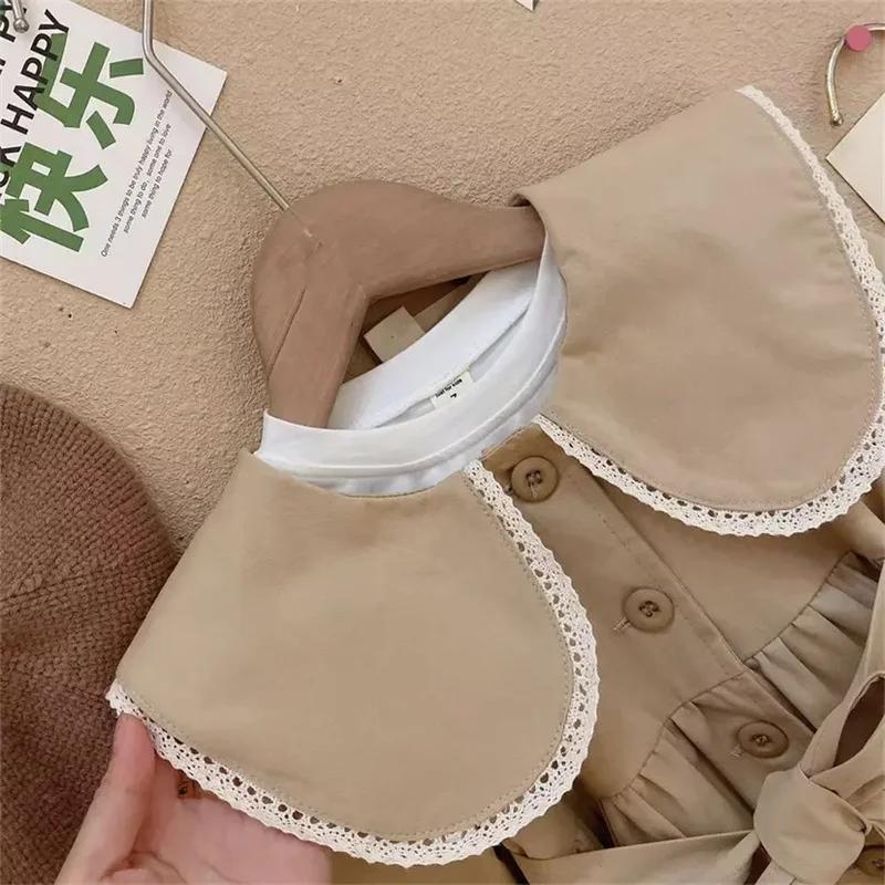 Filles Trench manteaux enfants mode taille vestes enfants col rabattu bébé mignon Long coupe-vent vê