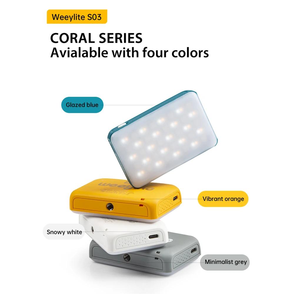 Lampe vidéo LED Weeylite S03 RGB, mini, portable, de poche, pour photographie, contrôle par applicat