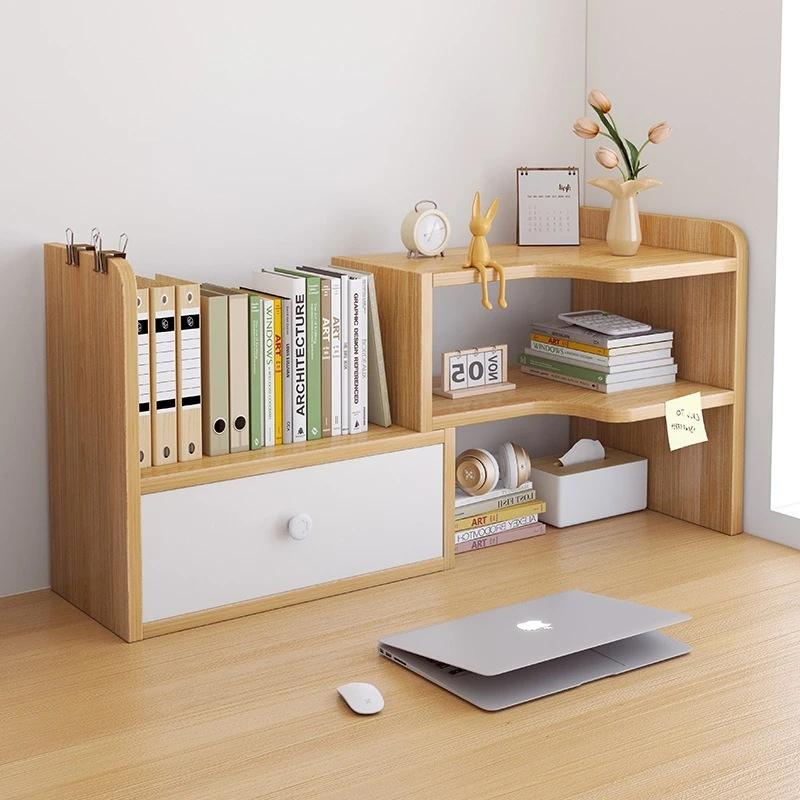 Bibliothèque de bureau, étagères de rangement multicouches, étagères évolutives, boîtes de rangement