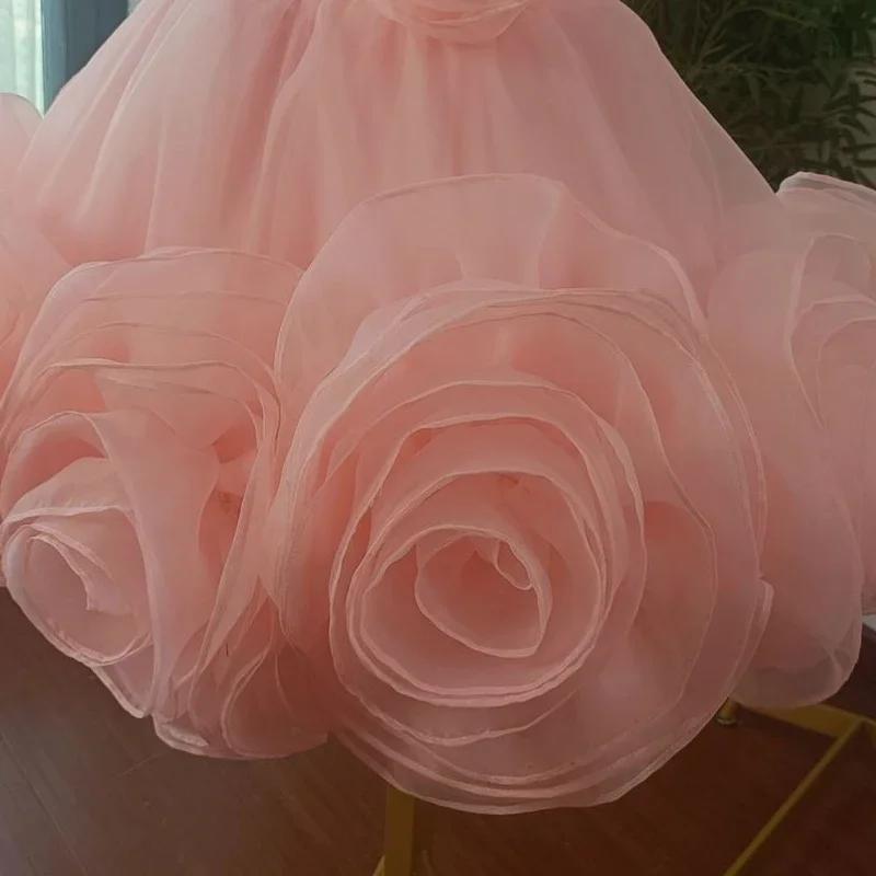 Robe de performance pour filles 2026, nouvelle tendance rose sans manches, pour événements formels,