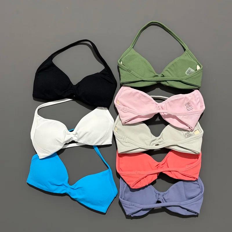 Soutien-gorge de Sport à bretelles dos nu Yoga soutien-gorge de gymnastique Scrunch push-up bonnets