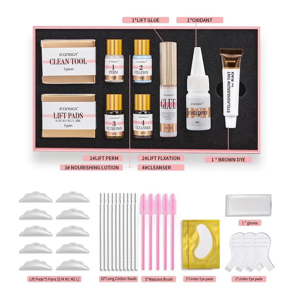 ICONSIGN-Kit professionnel de lifting et de teinte des cils, outils de maquillage pour les yeux, liv