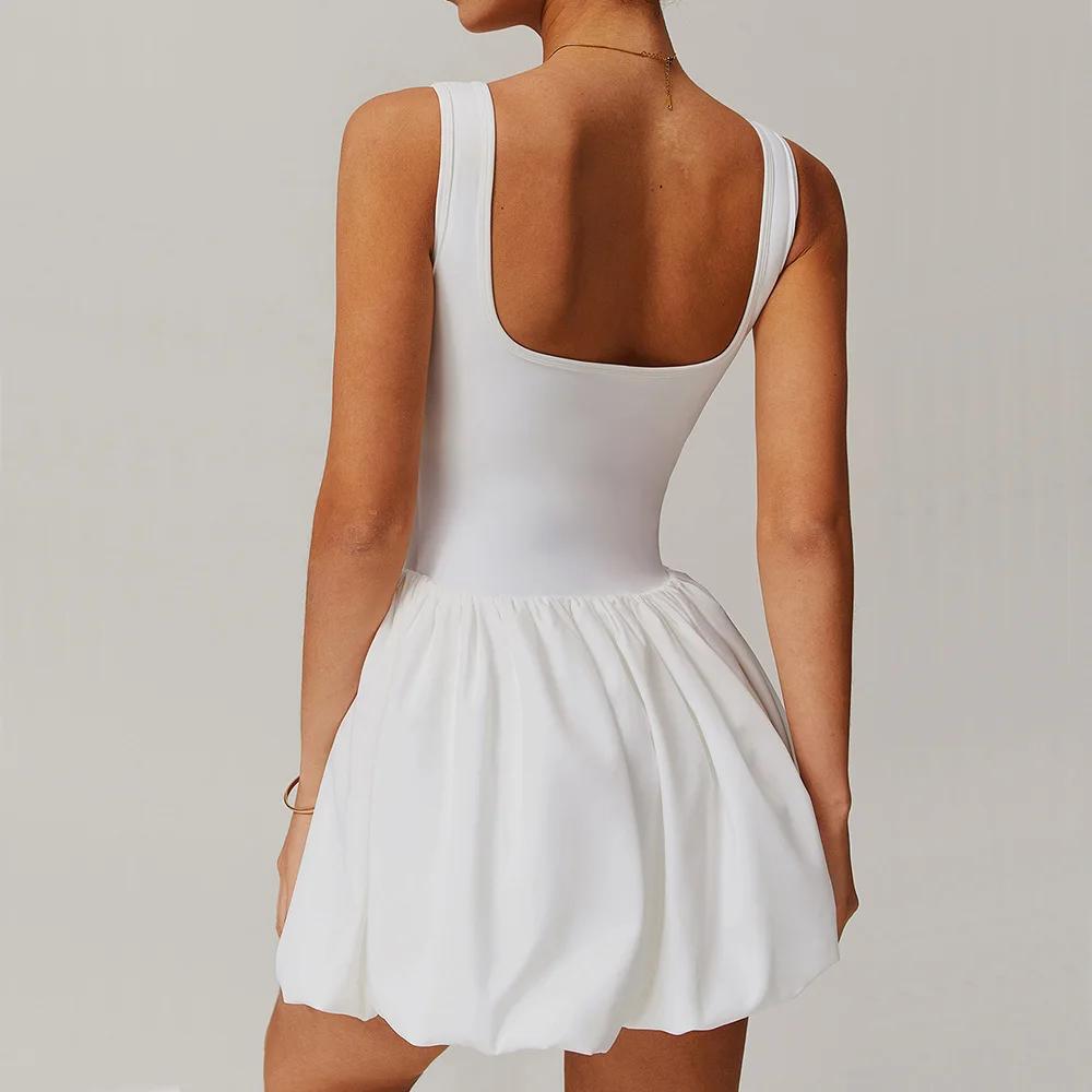 Robe sport deux pièces femmes yoga anti-éblouissement fitness tennis jupe ensemble