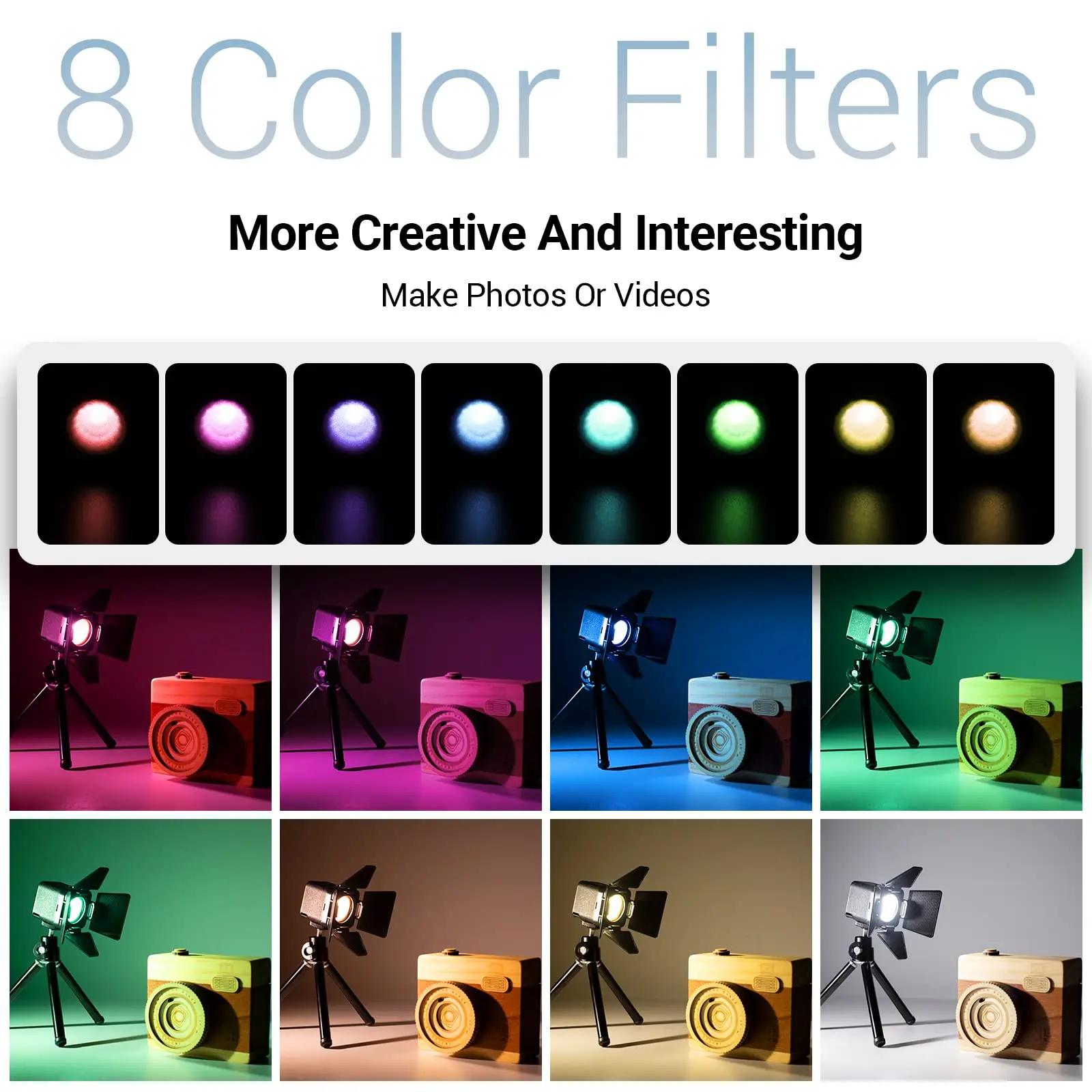 SmallRig RM01 lumière vidéo LED 5600K lumière de photographie avec 8 filtres de couleur kit d'éclair