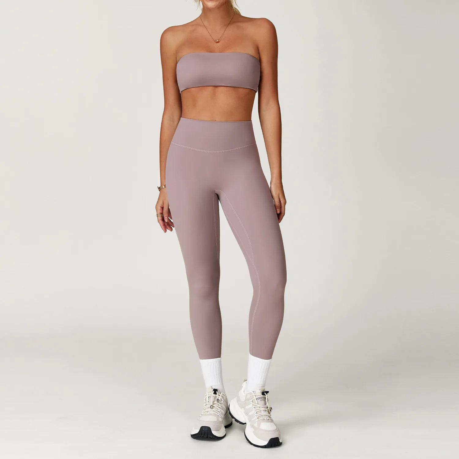 Ensemble de Yoga 2 pièces pour femmes, tenues d'entraînement, Fitness, survêtement de gymnastique, L