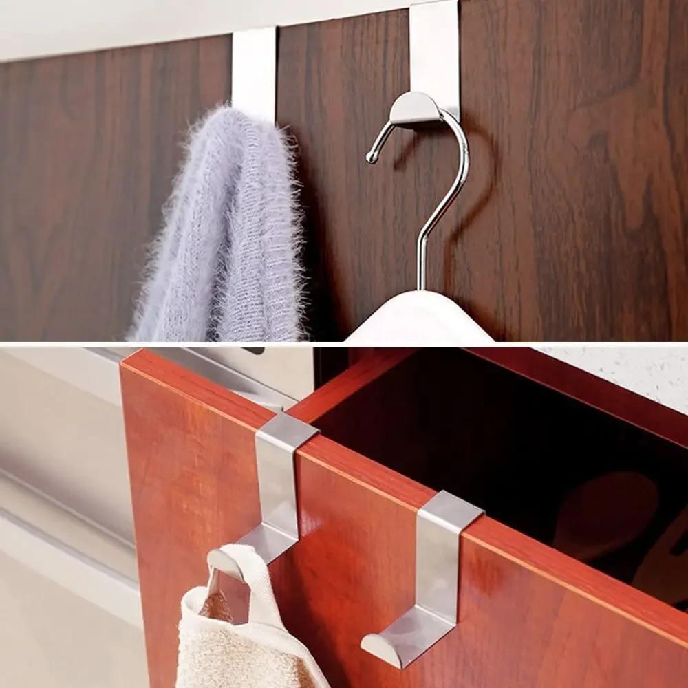 Crochet de tiroir réversible en acier inoxydable, 2-20 pièces, pour porte d'armoire, porte de placar