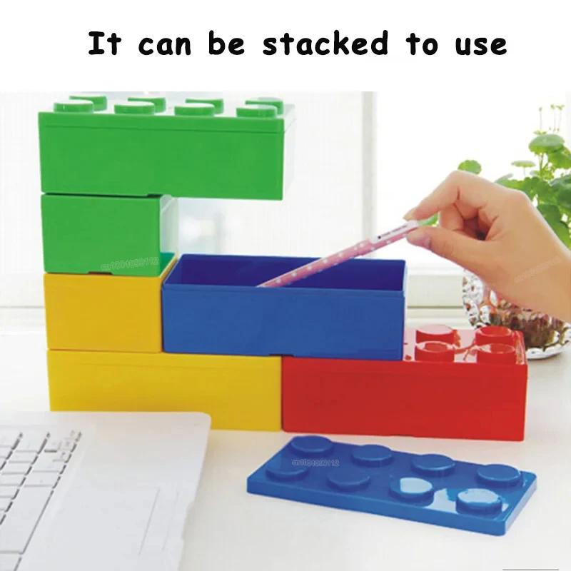 Boîte de rangement de blocs de construction, boîte de maquillage de bureau, boîte de cosmétiques, ga