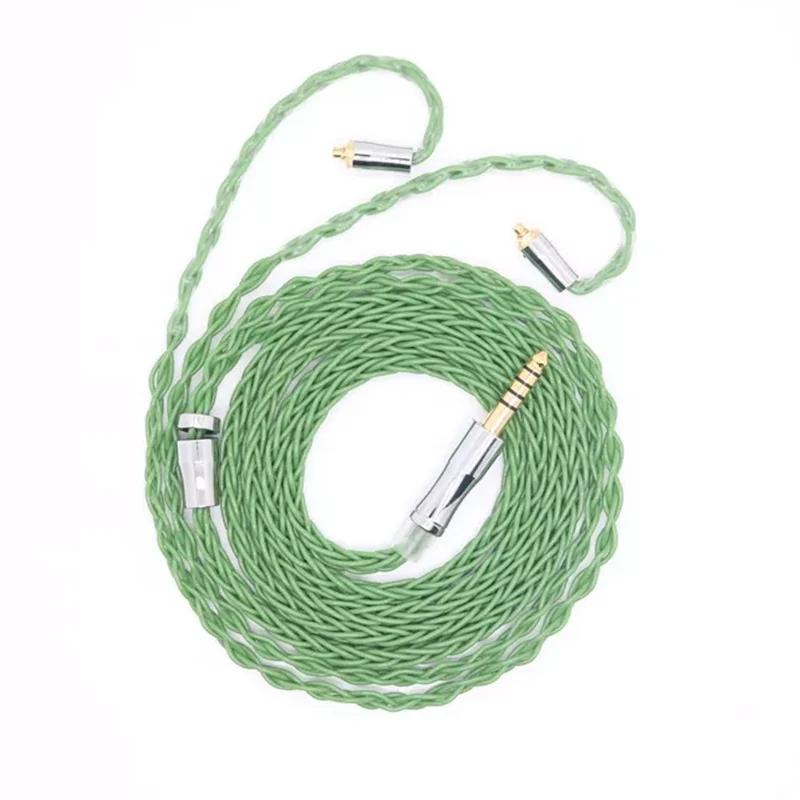Câble bonbon vert gris XINHS 8 cœurs 5N OCC, prise 3.5/2.5/4.4mm avec MMCX/0.78mm/ QDC/TFZ