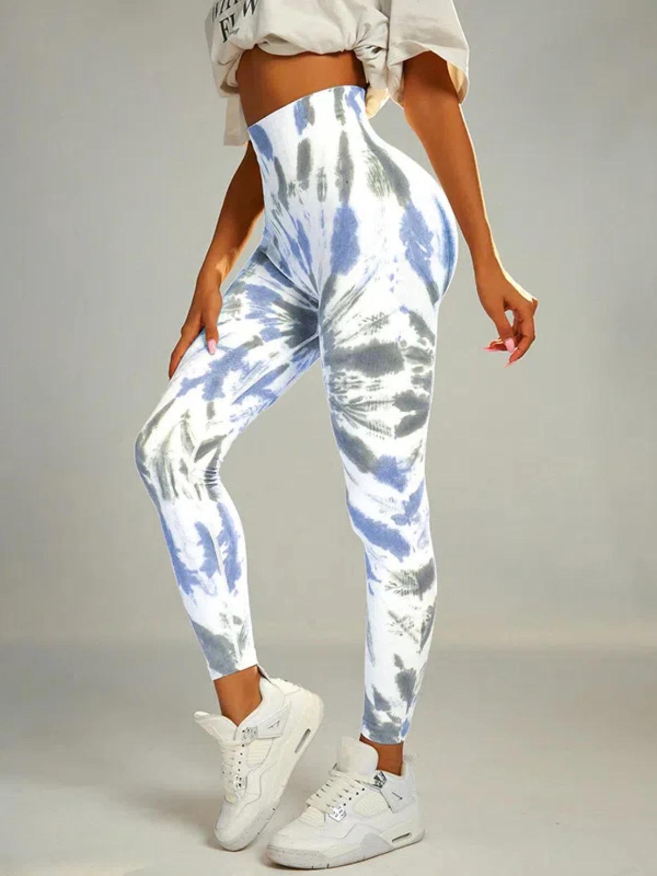 Tie Dye pantalons de Yoga Leggings de gymnastique femmes sans couture taille haute Push Up collants