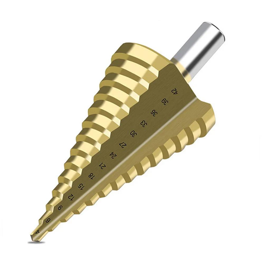 Jeu de forets étagés 4-42mm, fraise à cannelure droite en titane pour le travail du bois, bois, alum