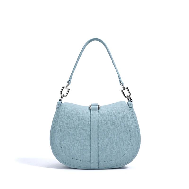 Petit sac à bandoulière de luxe pour femmes, Design de Niche, sac croissant en cuir véritable haut d