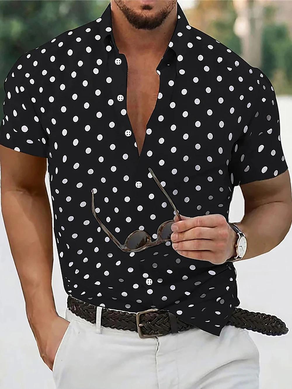 Chemise boutonnée à manches courtes pour hommes, chemise de plage décontractée, noir, blanc, rouge,