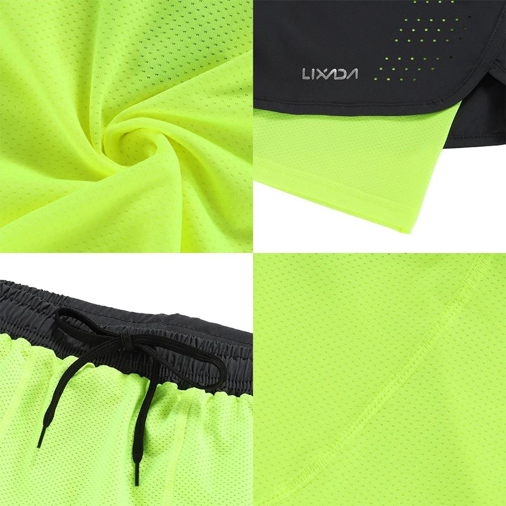Lixada short de course 2 en 1 pour homme séchage rapide respirant entraînement actif exercice joggin