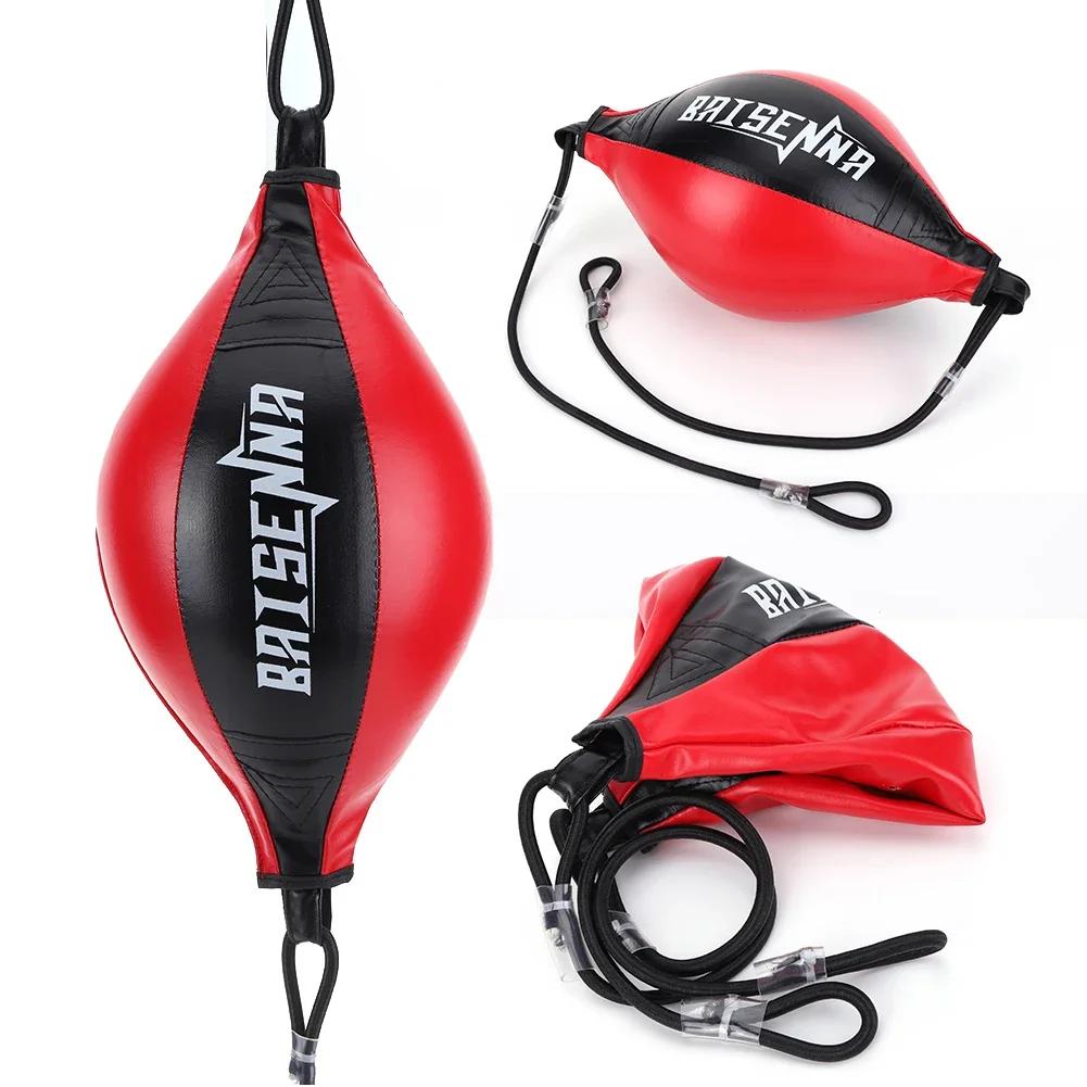 Balle de boxe en cuir IkPU à double extrémité, sac de frappe, vitesse de réaction d'entraînement, éq