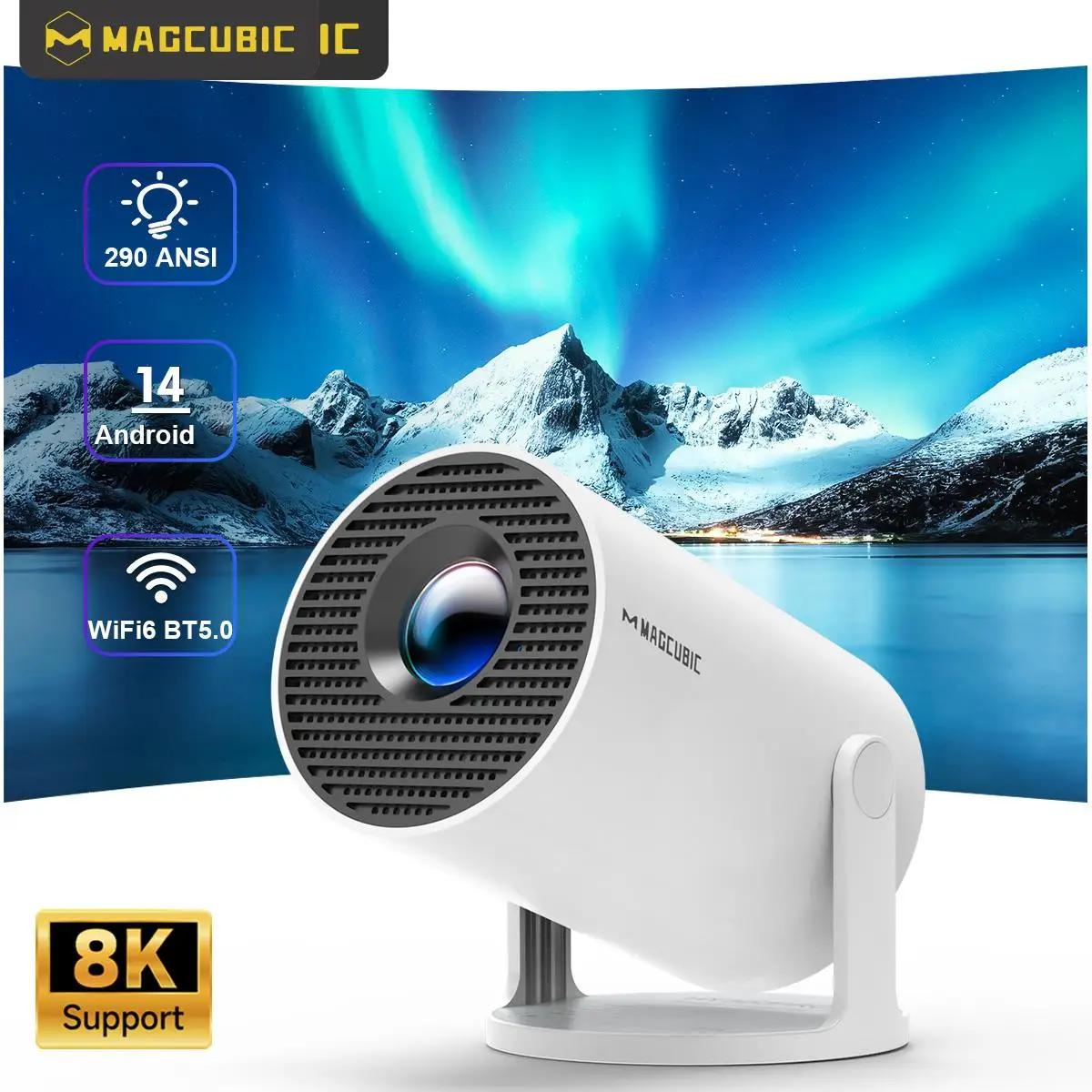 Projecteur magnétique HY300 Pro 8K Android 14 double Wifi6 290ANSI Allwinner H726 BT5.4 1080P 1280*7