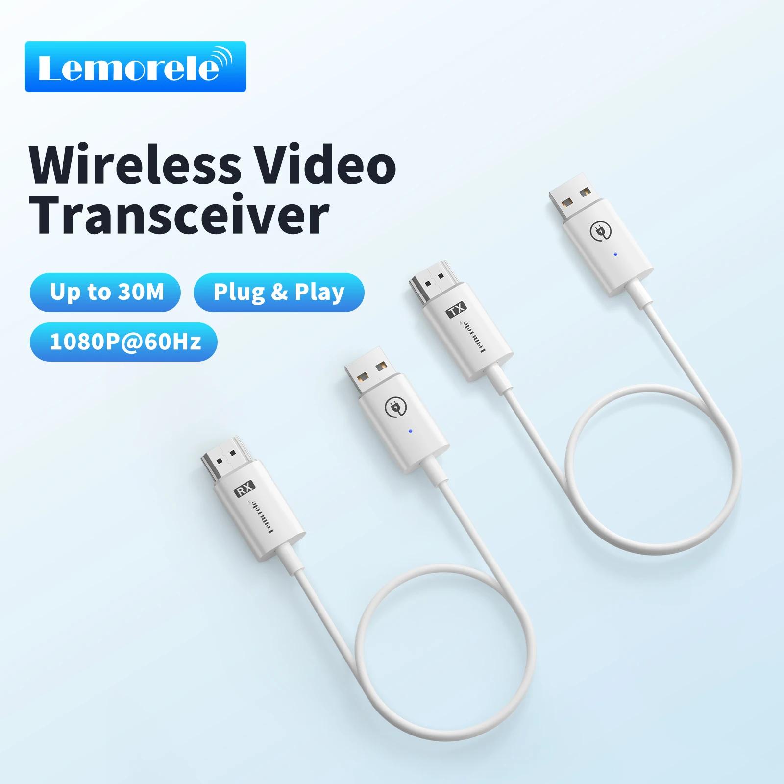 Lemorele – Kit d'extension émetteur-récepteur sans fil HDMI, Dongle d'affichage sans fil 164 pieds/5