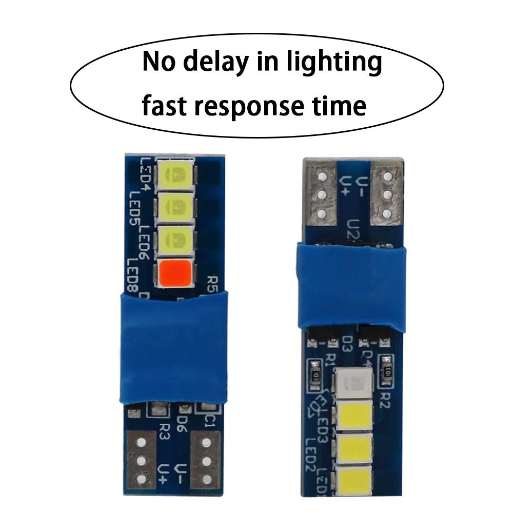 Lumière de lecture Canbus W5W T10 8smd 2835, 10 pièces, anti-erreur, ampoule de porte, Parking, bleu
