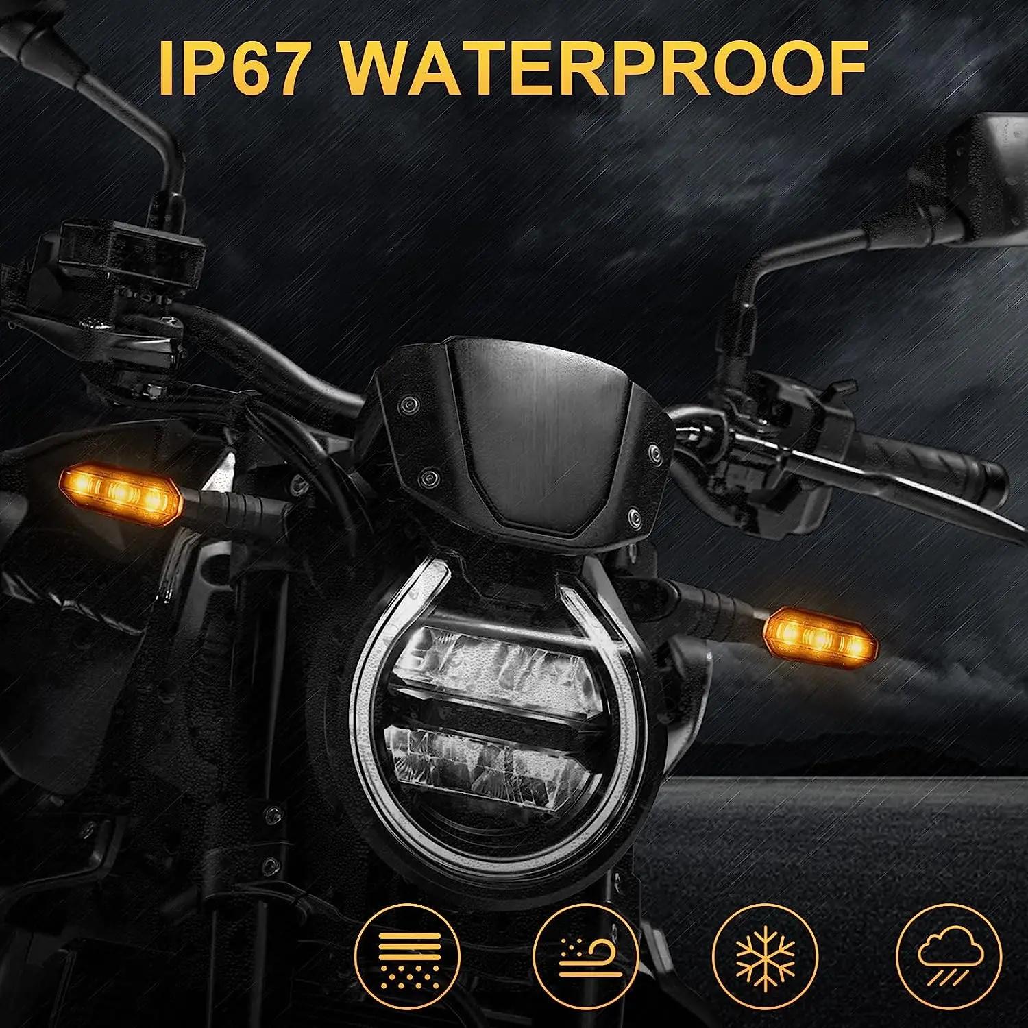 8mm Mini Moto LED clignotants ambre clignotant clignotant clignotant lampe 12V Moto indicateur lampe