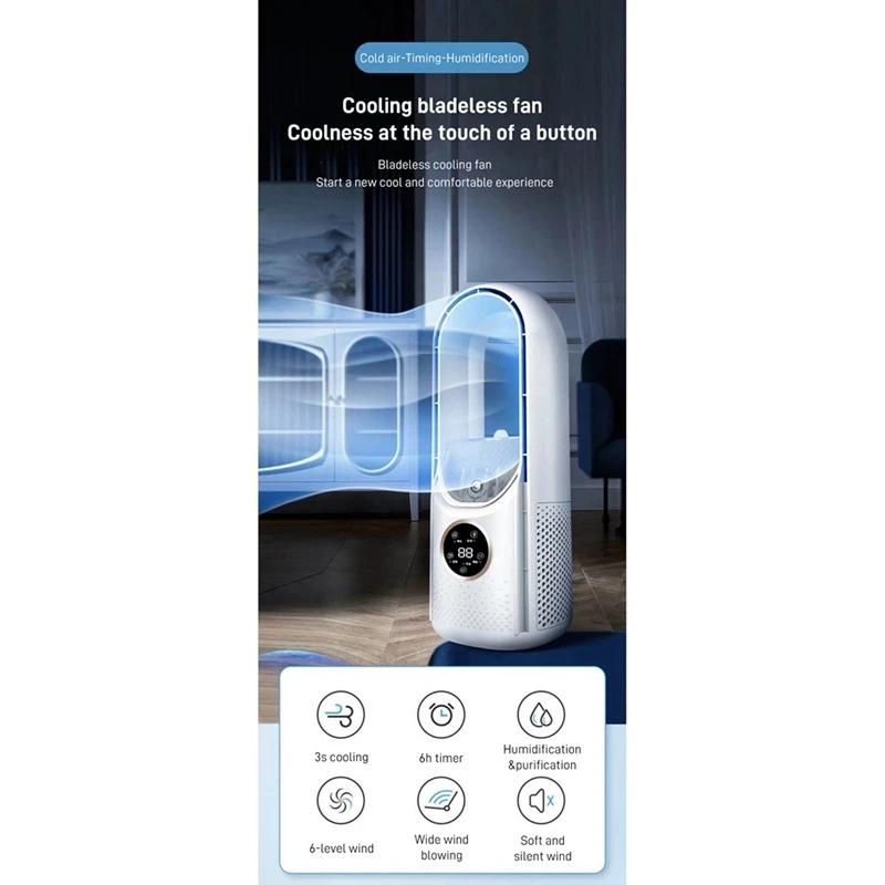 Refroidisseur d'air USB Portable, ventilateur électrique sans feuilles, minuterie silencieuse à 6 vi
