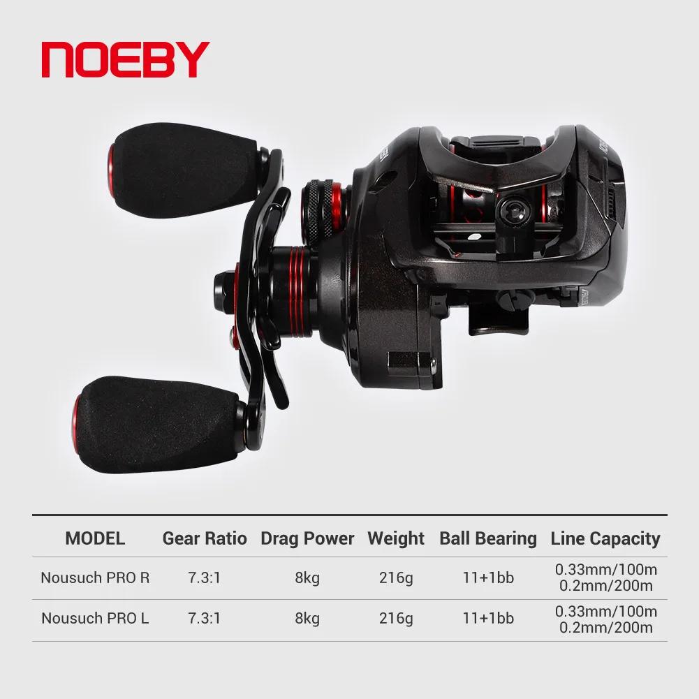 Noeby-Baitcasting Reel, Max Drag, Gear Ratio 7.3:1, Magnetic Former System,11 + 1BB,Low Profile, Bat